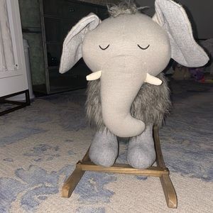 Restoration Hardware Plush Wooly Elephant rocker